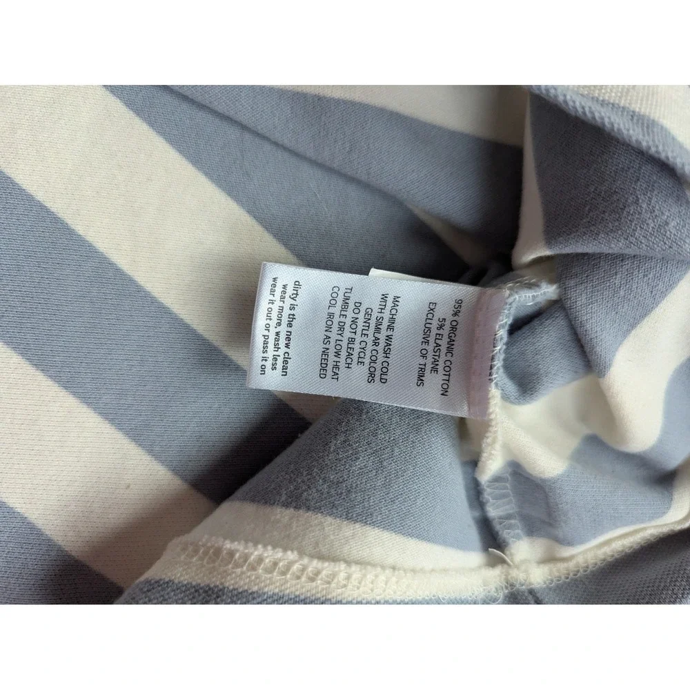 Toad&Co Womens Blue White Striped Organic Cotton Rugby Polo Shirt Medium - Picture 6 of 6